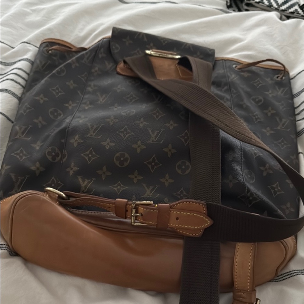 Louis Vuitton Brown Monogram Backpack with Brass Hardware - Picture 5 of 9